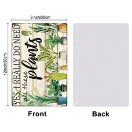 SUPERDANT Ja Ich Brauche wirklich All Diese Pflanzen Metal Tin Sign Retro Plants Retro Metal Tin Signs Nature Theme Room Signs Vintage Decoration for Home Café Retro Decoration