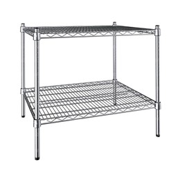 PRO&Family 24" x 30" NSF Chrome 2 Wire Shelf Kit 27" Posts.