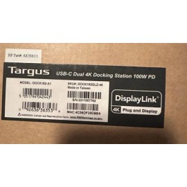 N/A Targus USB Type C Universal DV4K Docking Station With 100W Power