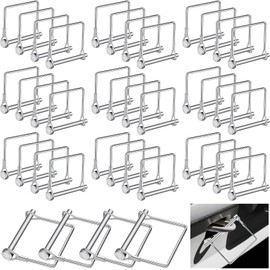 Pelopy 60 Pcs Square Trailer Pin 1/4 Inch Diameter x 2-3/4 Inch Long Safety Shaft Locking Pin Wire Trailer Hitch Pin Trailer Coupler Pin Metal Pins for Farm Lawn Garden Hitches Trailers Wagons Towing