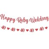 40th Happy Ruby Wedding Banner - Set of 2 Glitter