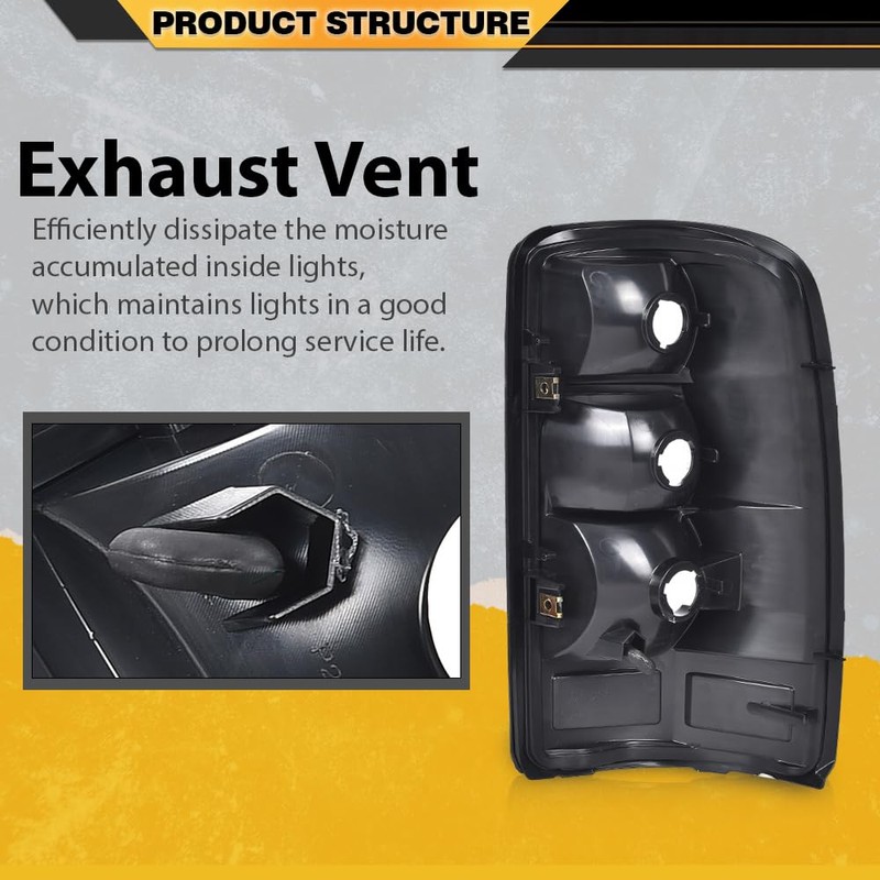 CNNELL Tail Light w/o Bulbs Assembly Rear Lights Compatible with