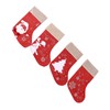 Christmas Stocking Decorative Cartoon Pattern Cuff Stocking Ornament for Tree