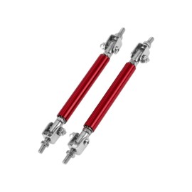 Partuto 2pcs 7.5cm/2.95in Car Splitter Support Rods Adjustable Front Rear Bumper Lip Splitter Strut Rod Tie Support Bars Aluminum Alloy Red