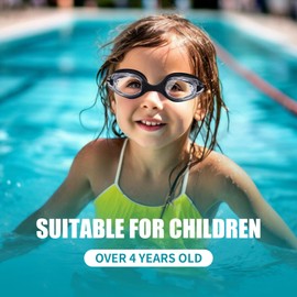 Mayoii 2-Pack Swimming Goggles for Kids 6-14, Anti-Fog UV Protection, Leakproof & Waterproof Kids Goggles with Quick Adjust, Clear View Swim Glasses for Boys & Girls (Black and blue black)