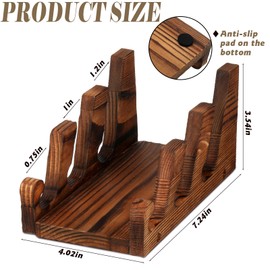 Wonderjune 4 Pcs China Display Rack 3 Tier Plate Display Stand Dinnerware China Holder Setting Wooden Dish Racks for Kitchen Kitchenware Storage Cabinet Wooden Organizer