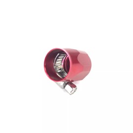 Unbranded (2pcs)6 AN Fitting Adapter Hose End Cover Hex Hose finisher Clamp Aluminum Red