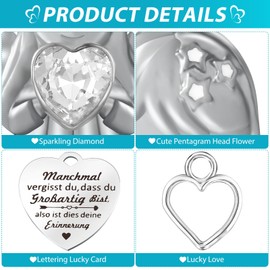 LbsAMP Guardian Angel Keyring with Heart and Engraving Inspirational Gifts Key Ring Angel Lucky Charm Lanyard Gifts for Women Men Guardian Angel, Zinc