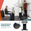 Mobile Laptop Podium, Portable Height Adjustable Podium Stand, Rolling Lectern