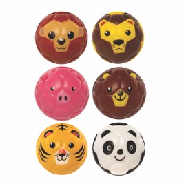 Baker Ross FE335 Animal Stress Balls, 6 Pack, Squishy Toys for Kids, Party Favors, Small Gifts for Kids