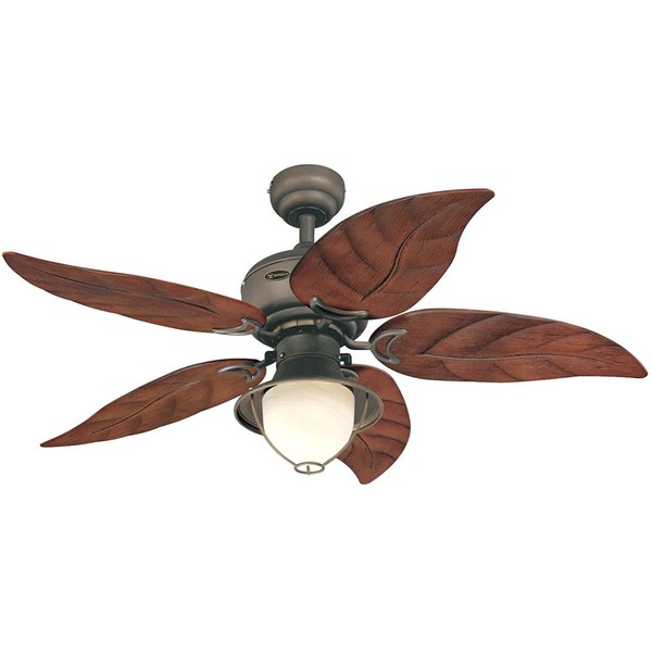 Westinghouse Lighting 7861920 Oasis Single-Light 48-Inch Five-Blade Indoor/Outdoor Ceiling Fan, Oil Rubbed Bronze with Yellow Alabaster Glass