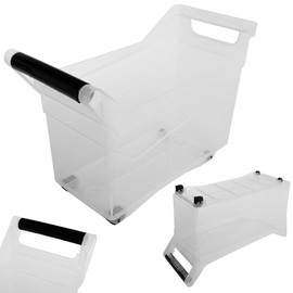 KADAX Storage Box, Storage Bin with Wheels, Plastic Containers with Handles, Plastic Container, Clear Storage Box (14L)