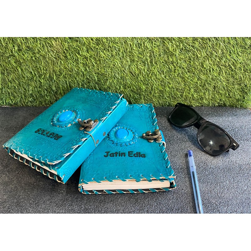 ALCRAFT Leather Handmade Paper Notebook Dairy with Lock for Office/Home