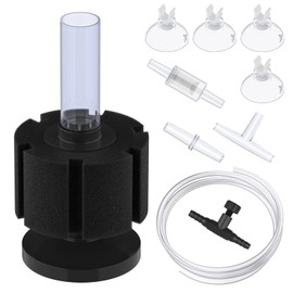 Pawfly Aquarium Bio Sponge Filter Quiet Fish Foam Filter with Airline Tubing Suction Cups Check Valve Connectors and Control Valve Accessories for Betta Fry Shrimp Small Fish Tank up to 30 Gallon