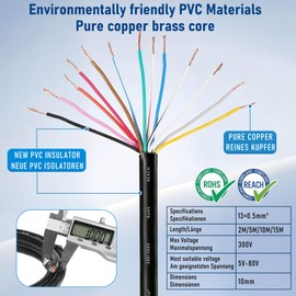 SPARKMOTO 13 Core Trailer Cable Car Cable 5 m Vehicle Cable 13 Core for Trailer Lighting Rear Lights 13-Pin Car Trailer Cable FLRYY Electric Cable (13 x 0.5 mm²)