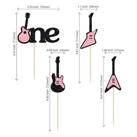 24 piezas de decoración para magdalenas de guitarra, temática musical para primer cumpleaños, decoración de cupcakes para niños, fiesta temática de música, alimentos, frutas, pasteles para decoración de baby shower