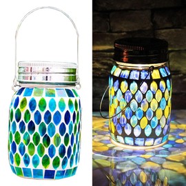 Mosaic Solar Lights Outdoor Hanging Lanterns Waterproof Mosaic Solar Lanterns Outdoor Solar Night Lights Table Lamps Decoration