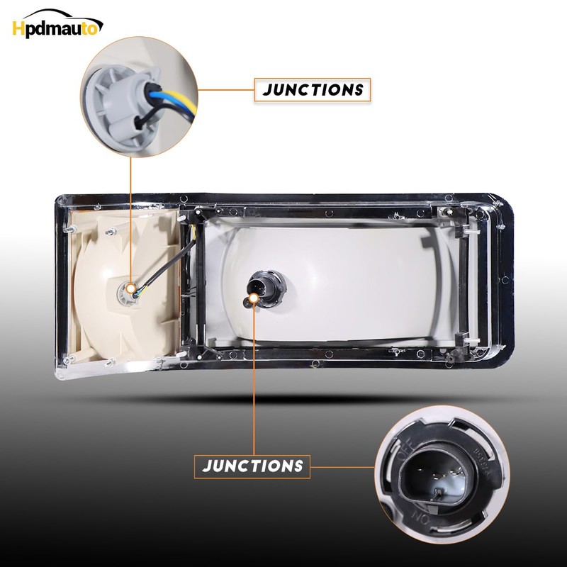 Left headlights for Mack,Replacement Headlamp with turn Signal Bulb Compatible