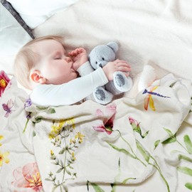 Tupmnbry Tupmnbry Wildflowers Throw Blanket Botanical Floral Printed Blanket Super Soft Flannel Throw Blanket Lightweight Fluffy Plush Fuzzy Bed Blanket for Bedding Sofa and Travel 50"X60"