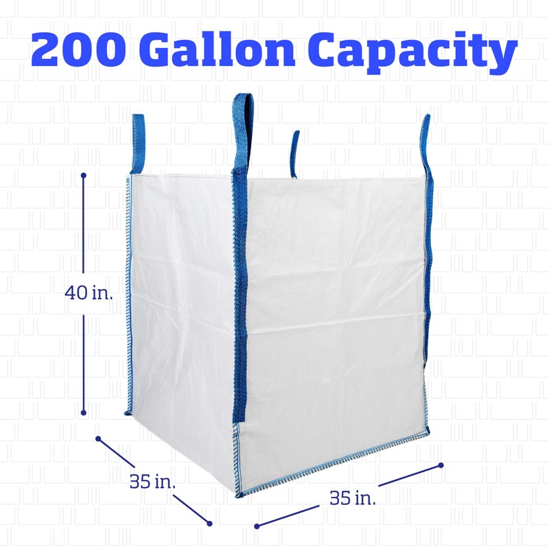 DURASACK Heavy Duty Builder's Bulk Bags 200-Gallon White Woven Polypropylene