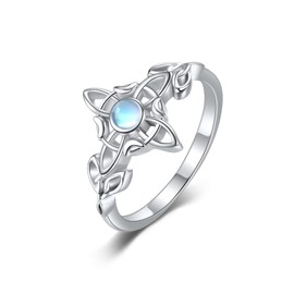 DAYLINLOVE Witches Knot Ring 925 Sterling Silver Moonstone Celtic Knot Rings Witchcraft Celtic Amulet Ring Vintage Jewelry Gifts For Women (9)