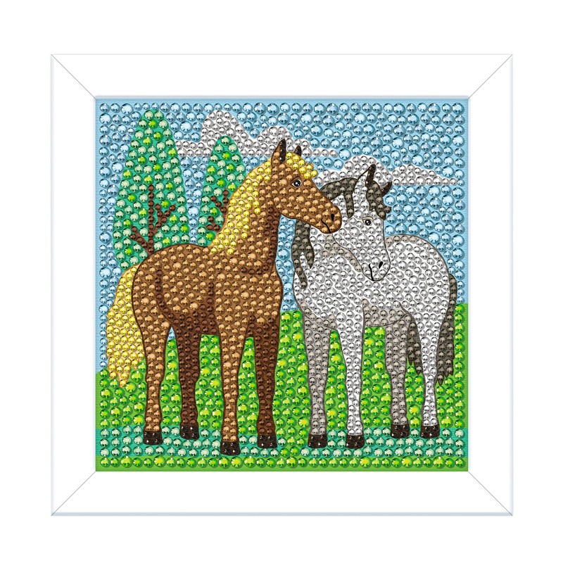 Ursus 43530002F Diamond Painting Picture, Horses, Set with Acrylic Diamonds,