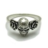 Sterling silver ring solid 925 Skull and roses R001751