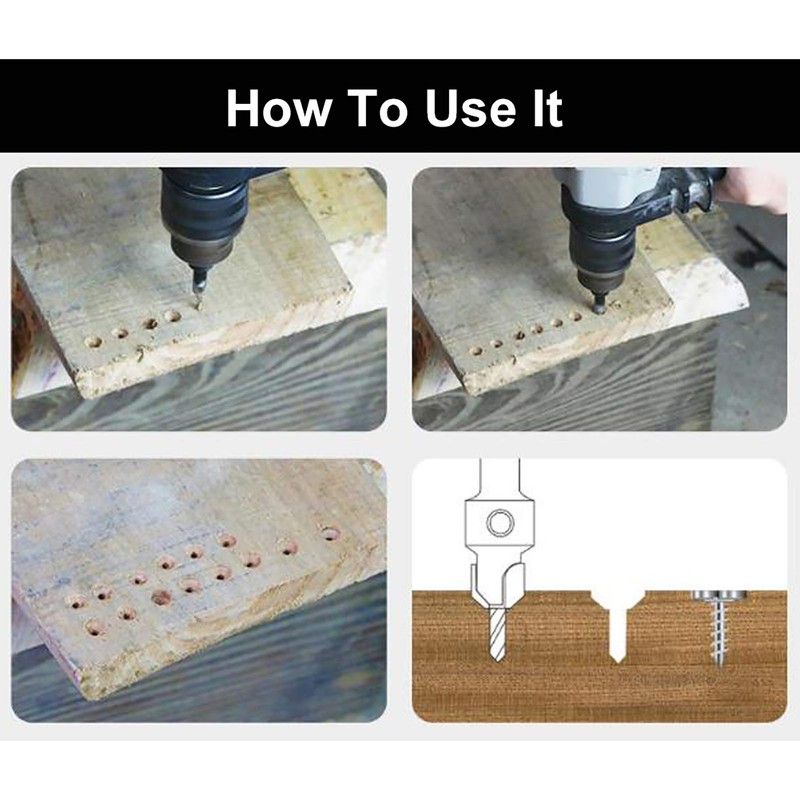 NORTOOLS Countersink Bit TCT Wood Drills Woodworking Chamfer Counter with