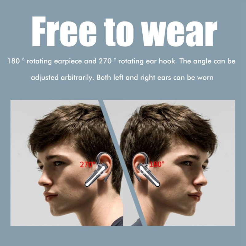 Bluetooth 5.1 Headset Single Ear Bluetooth Earpiece with ENC Smart