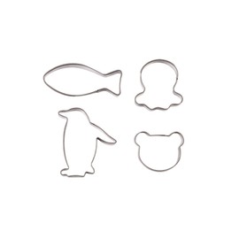 パール金属 ラフィネ ステンレス製 クッキー 抜き型 4個 セット さかな・たこ・ペンギン・ベアー D-6150