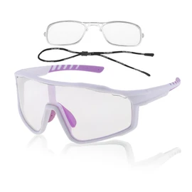 X AUTOHAUX 1Set Motorcycle Riding Goggles Tri-Acetyl Cellulos PC UV400 Outdoor Sports Sunglasses for Motocross Dirt Bike ATV Light Purple Lens White Purple Frame