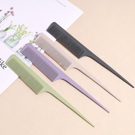 Imported Mini Tail Comb: Professional Plastic Hair Styling Tool for Parting and Sectioning Free Size/Purple 20ea