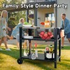 YKTEEDENS Outdoor Grill Cart with 3-Shelf，34" L x 20" W