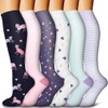 GEYIWSSXY 6 Pairs Compression Socks for Men Women Colourful Support