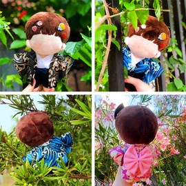 YUYAKESHI Doll Cotton Doll Clothes Change of Clothes Kimono 7.9 inches (20 cm) for Stuffed Animals, Cute Shirt Accessories, Outerwear, Stuffed Animal Apparel Parts (Blue, Men's 5.9 inches (15 cm)
