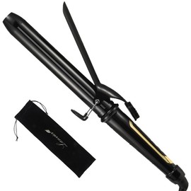 Lanvier 1.25 Inch Curling Iron, Extra Long Barrel 1 1/4 Inch Curling Iron for Medium & Long Hair up to 450¬∞F Worldwide Dual Voltage Hair Curler for Traveling, Hair Waving Style Tool ‚Äì Black:_1.25 Inch_Black
