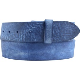 BELTINGER Replacement Belt Made of Soft Full Cowhide Leather Used Look without Buckle 4 cm | Press Stud Belt for Men and Women 40 mm | Vintage Look, blue