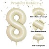 18 Cream White Balloons, 18 Number Balloons Set, Beige Number