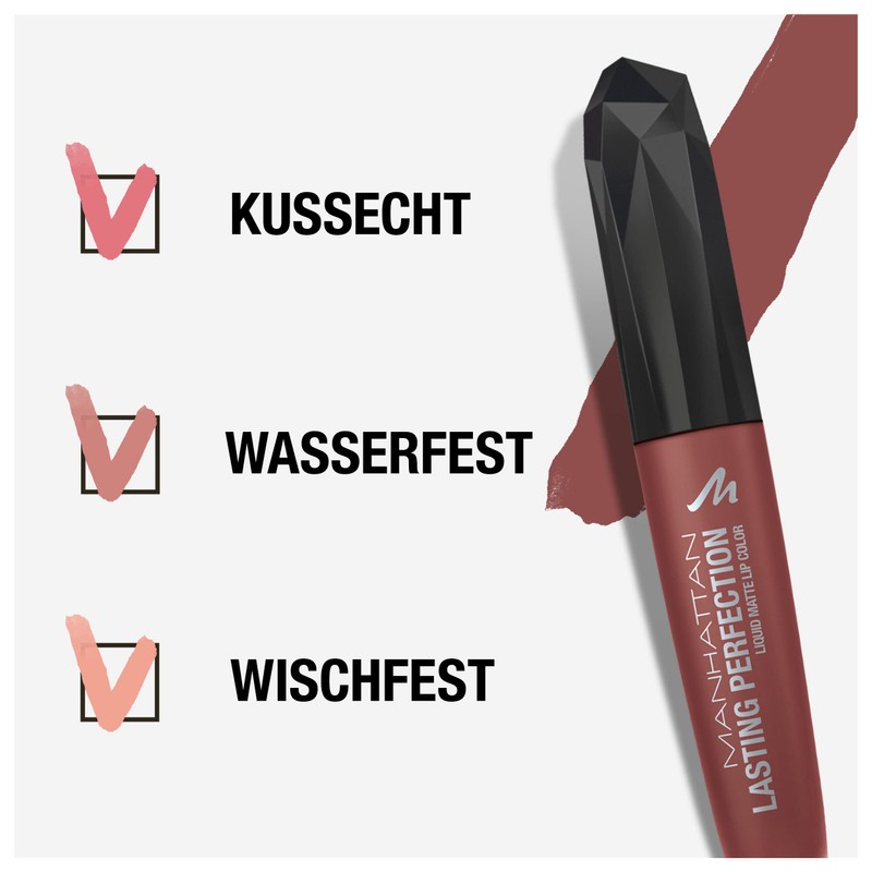 Manhattan Lasting Perfection Liquid Matte Lip Colour, Colour 140 Taupe