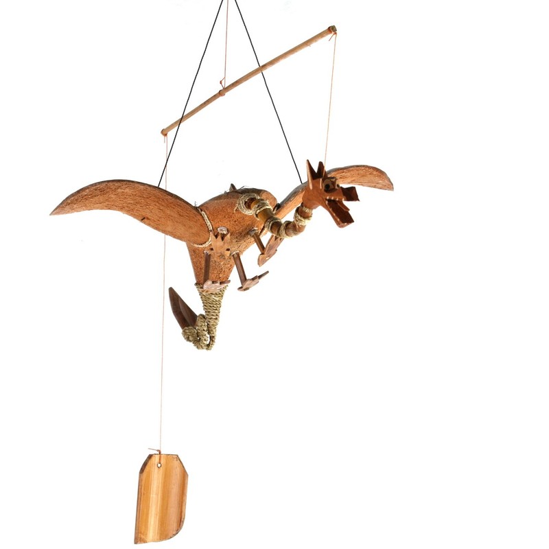 Tokoindah Handgefertigtes Bambuswindspiel aus Naturmaterialien – Auswahl: Drache, Vogel, Eule