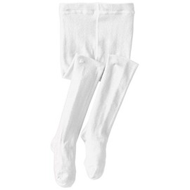 Jefferies Socks Little Girls' Seamless Organic Cotton Tights, White, 6-8 Years