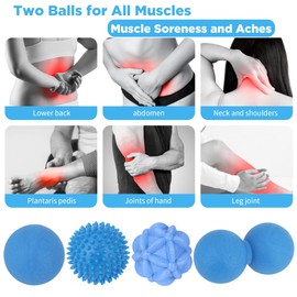 Massage Ball Set for Myofascial Trigger Point Release,Spiky Ball,Peanut Ball,Lacrosse Ball,Hand Exercise Ball,Deep Tissue Massage,Lacrosse Ball Massage Ball Therapy,Massage Balls Set of 4
