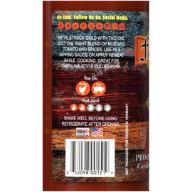 Fat Boy Natural BBQ Prospector's Gold Natural Gluten Free Carolina-Inspired Sauce, 12 Ounce (Pack of 3)