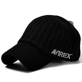 AVIREX 14986700 Avilex Knit Cap, Knit Hat, Men's, Women's, Black, Gray, Black, Ash, Brand, Military, American Casual, Street, Outdoor, black (80)