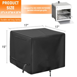 Infrared Grill Cover Black for Big H0RN Outdoors Portable Infrared Gas Grill, Heavy Duty Waterproof Protective Cover for Steak Cooker, Barbecue Propane Oven, Salamander Broiler