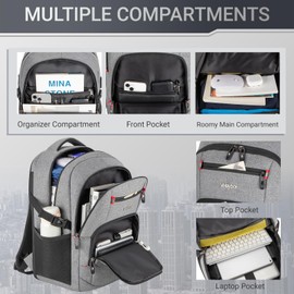 Velaybor 40L Expandable Laptop Backpack, Anti-thief Travel Backpack with USB Charging Port, Airline Approved Business Waterproof Carry on Luggage, Fits 15.6" Laptop for Men Women