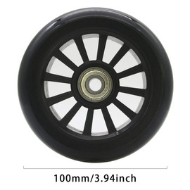 Z-FIRST 100mm Scooter Wheels - 100mm Pro Kick Scooter Wheels Replacement Pair-Plastic Core 100mm Scooter Wheels for Razor Fuzion Scooters (2)