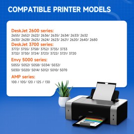 65XL Ink Cartridges Black/Color Combo Pack for HP Ink 65 High Yield for HP 65 Ink for HP65XL HP65 Fit for HP Deskjet 3755 3772 3700 3722 3752 2600 2622 Envy 5055 5000 5070 5052 5012 5014 5058 Printer