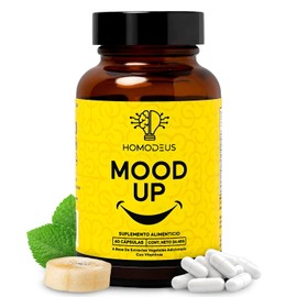 Homodeus Mood Up | Mejorar el Estado de Ánimo con NAC, L-Triptófano, 5-HTP, Zinc, Ácido Fólico, Vitamina B12 y D | Suplemento Contra Tristeza que Transforma tu Bienestar Emocional