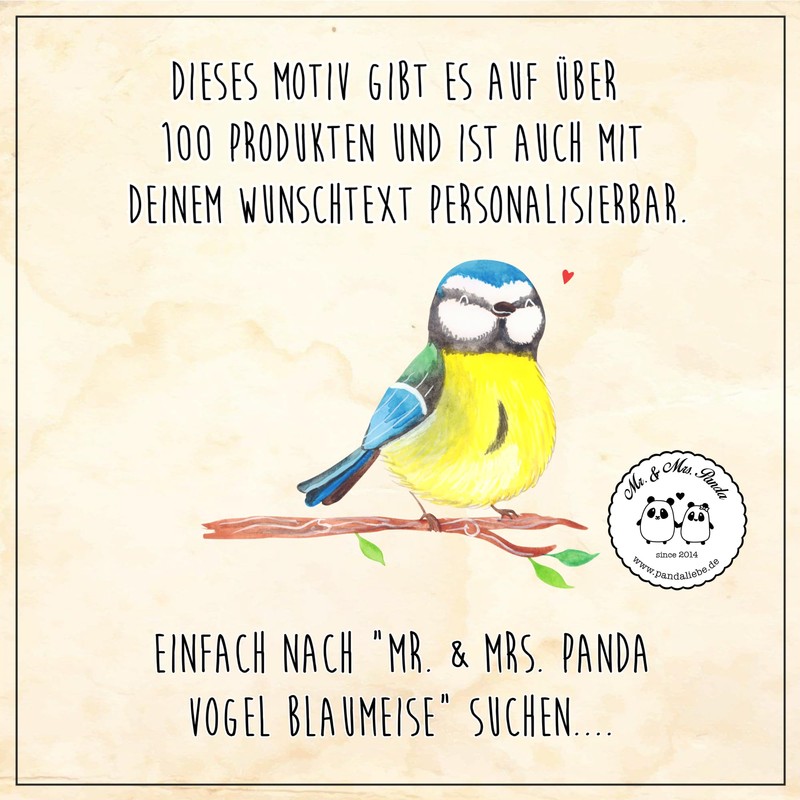 Mr. & Mrs. Panda DIN A5 Baumwoll Notizbuch Vogel Blaumeise